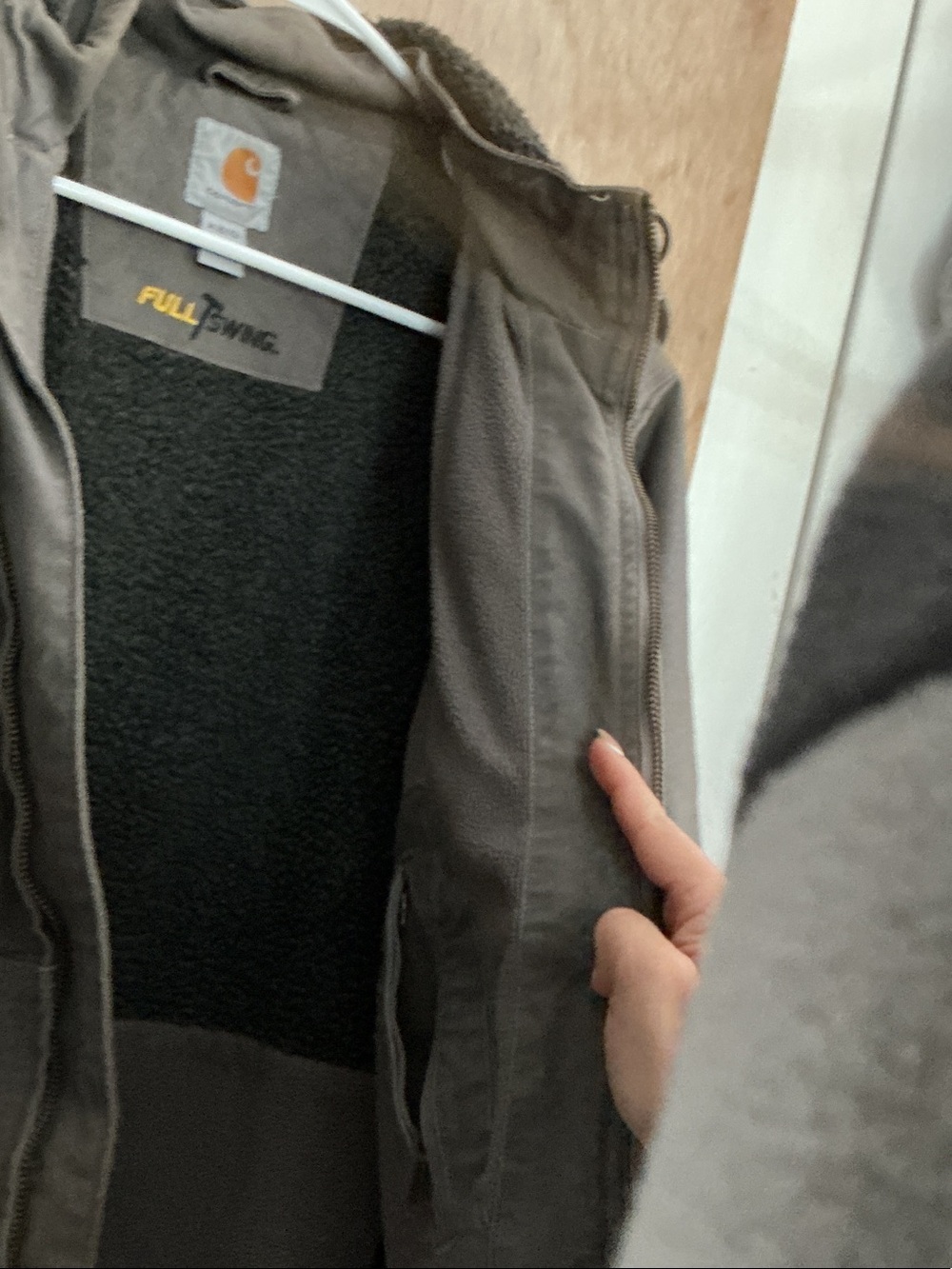 Carhartt Grayish Hooded Sherpa-Lined Work Jacket - Picture 3 of 5
